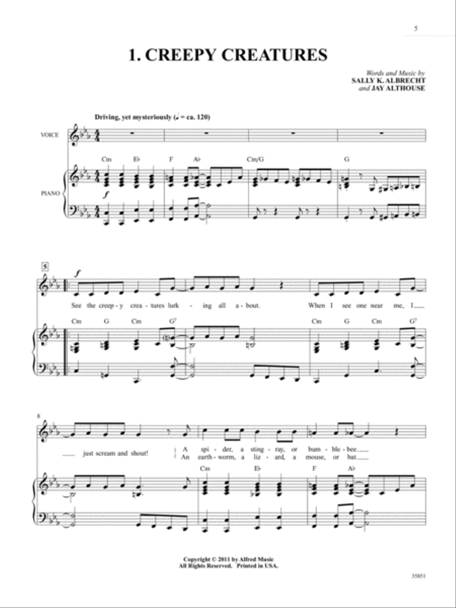 Creepy Creatures Creepy Creatures Unison Choir scores gallery preview page 3