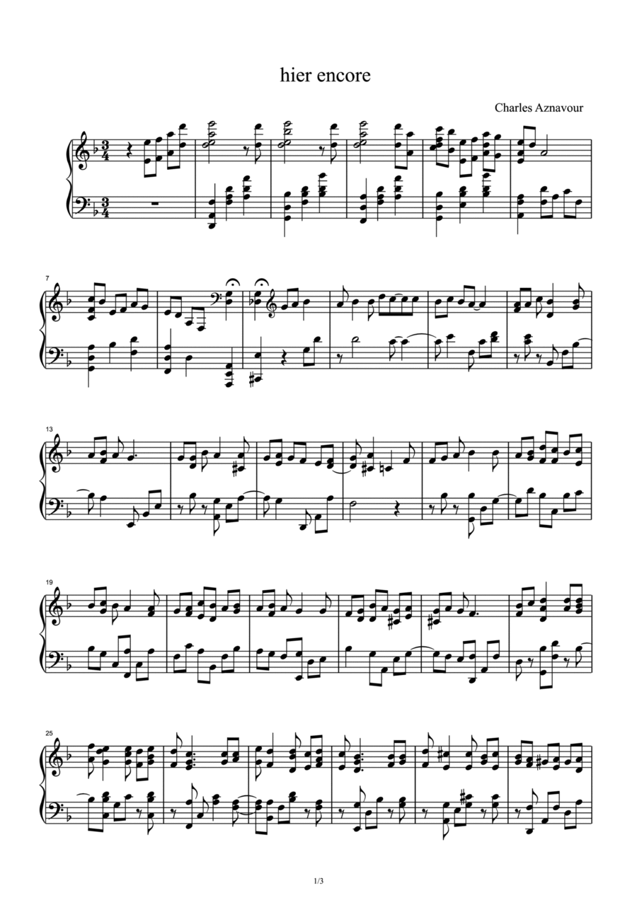Hier Encore Piano Solo scores gallery preview page 1