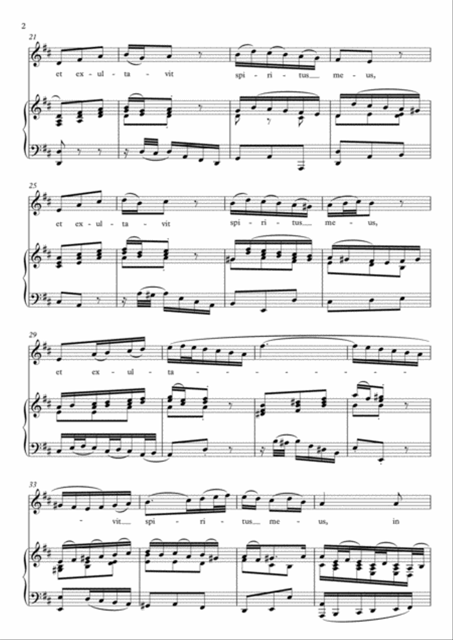 Et exultavit spiritus meus - Magnificat (D Major) Et exultavit spiritus meus - Magnificat (D Major) Voice scores gallery preview page 3
