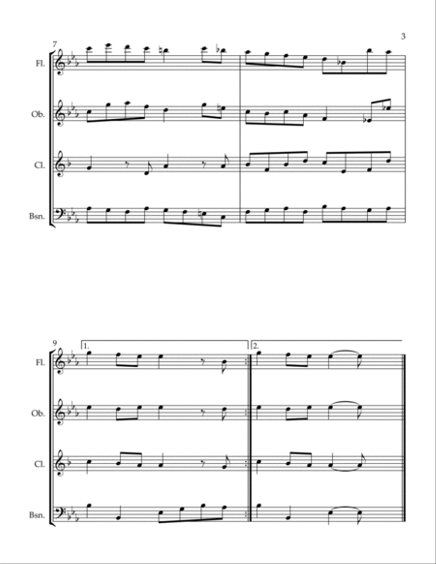 Alceste Air (Easy) Woodwind Quartet scores gallery preview page 3