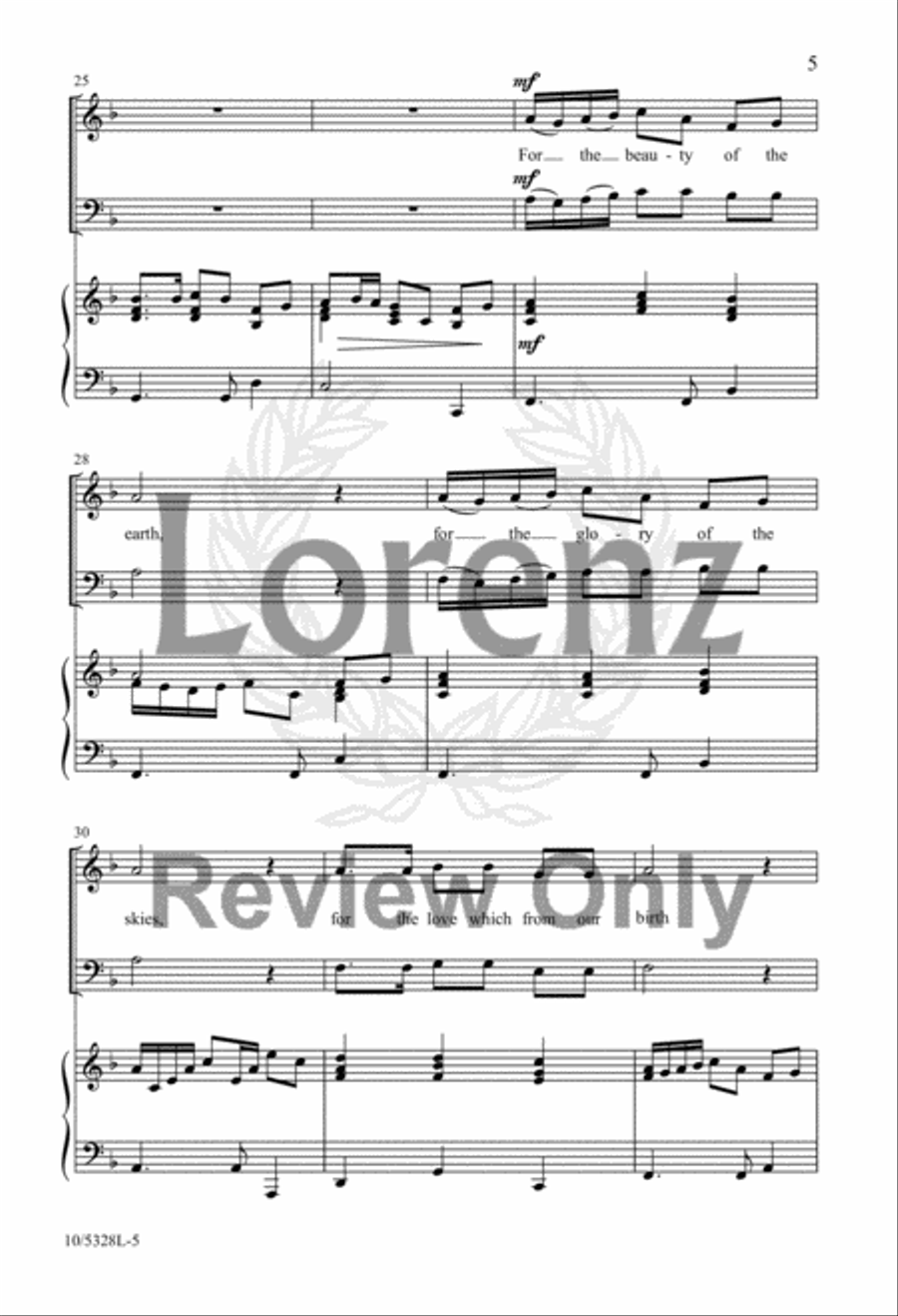 Come, Ye Thankful for the Beauty 4-Part scores gallery preview page 5