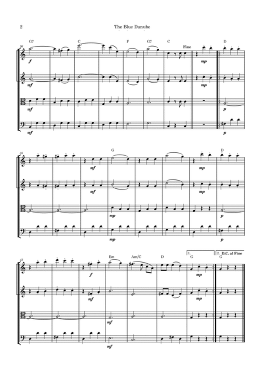 The Blue Danube - String Quartet with Chord Notations image number null