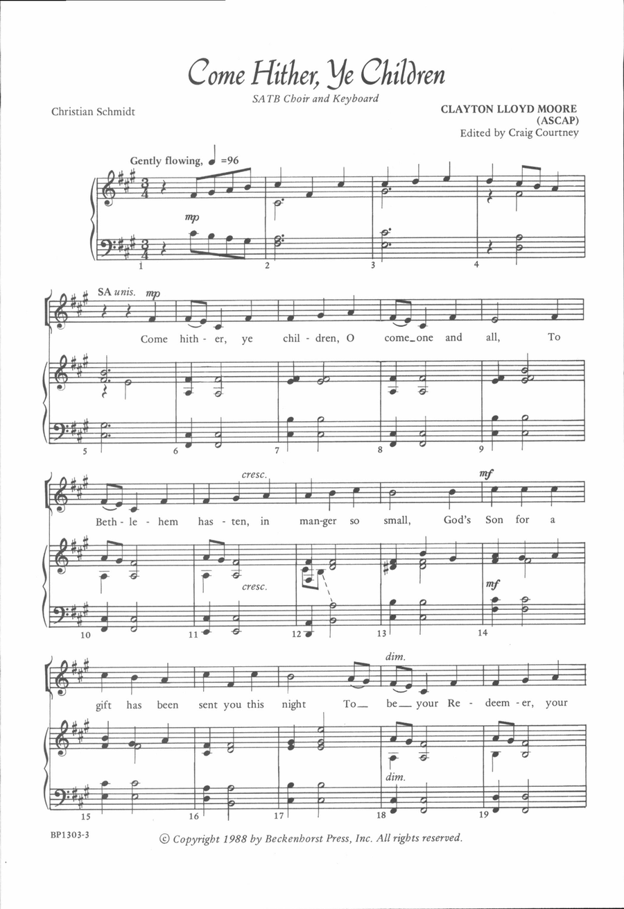 Come Hither, Ye Children 4-Part scores gallery preview page 3