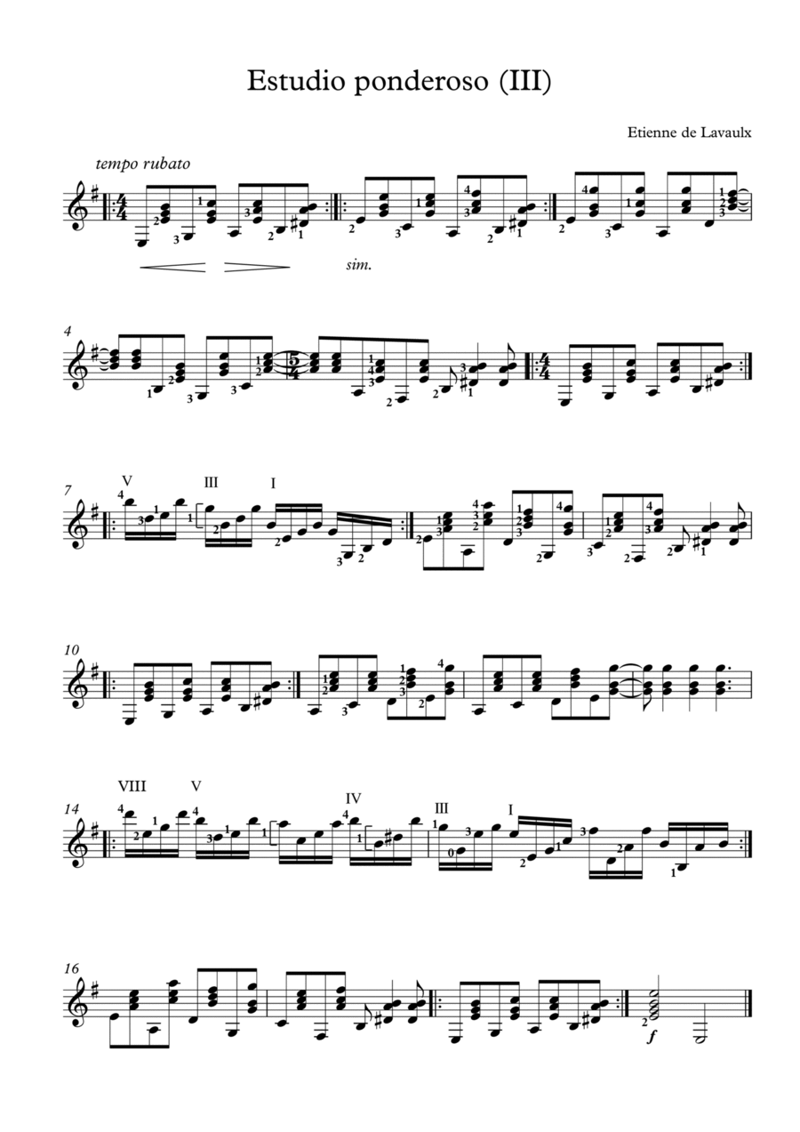 Estudio Ponderoso (III) Acoustic Guitar scores gallery preview page 1
