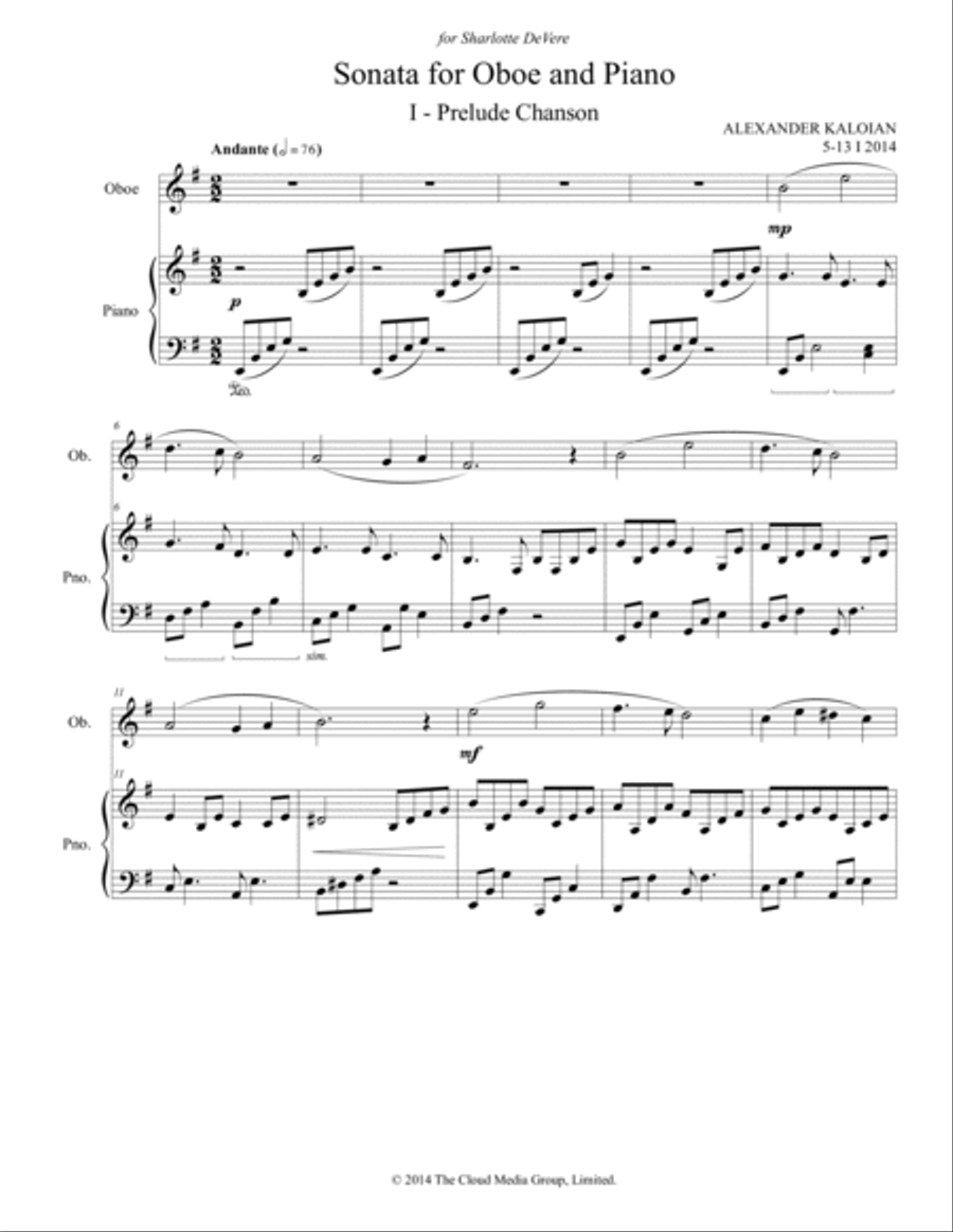Sonata for Oboe and Piano (2014) Woodwind Duet scores gallery preview page 3