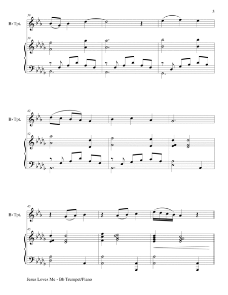JESUS LOVES ME (Duet – Bb Trumpet and Piano/Score and Parts) image number null