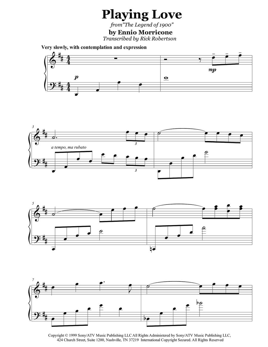 Playing Love Piano Solo scores gallery preview page 1