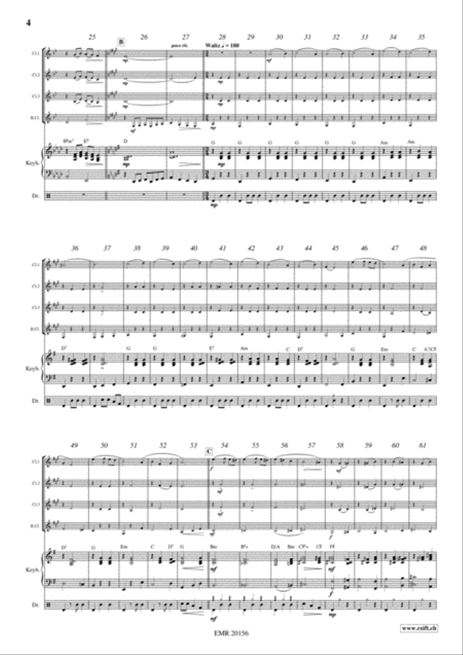 Frere Jacques Clarinet Quartet scores gallery preview page 4