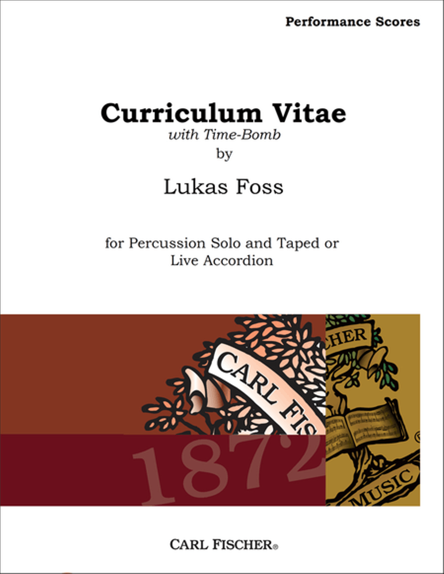 Curriculum Vitae with Time Bomb Percussion scores gallery preview page 1
