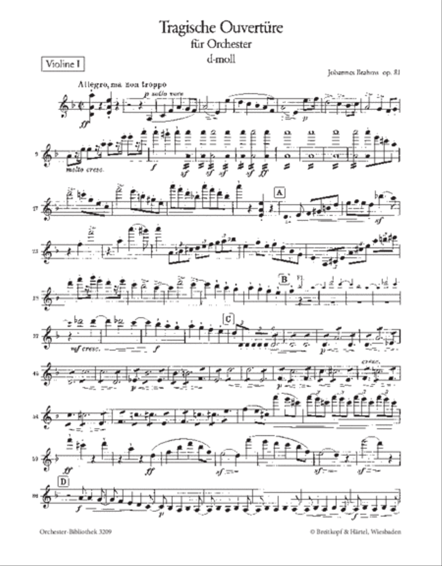 Tragic Overture in D minor Op. 81 Orchestra scores gallery preview page 2