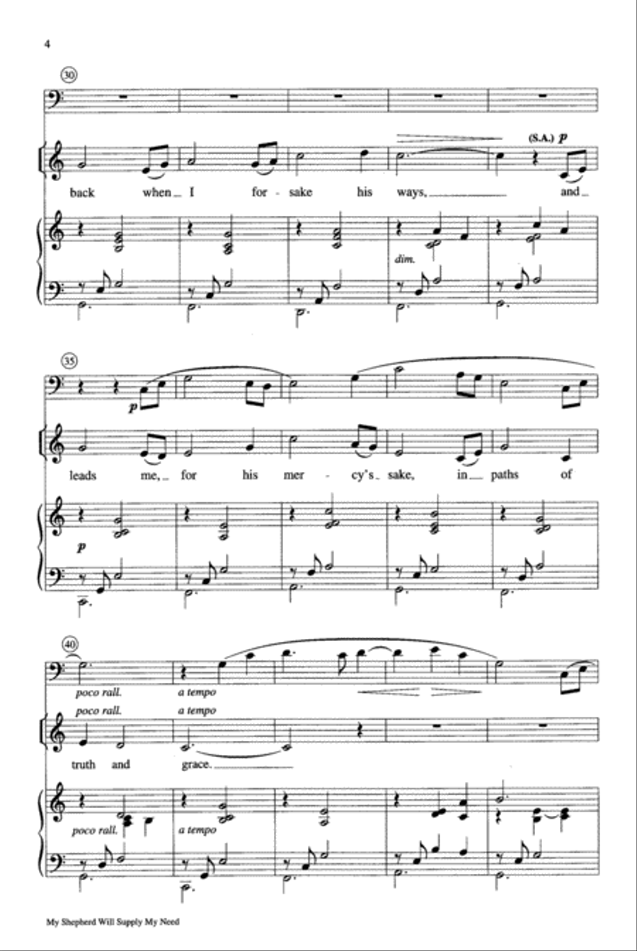 My Shepherd Will Supply My Need Unison Choir scores gallery preview page 4