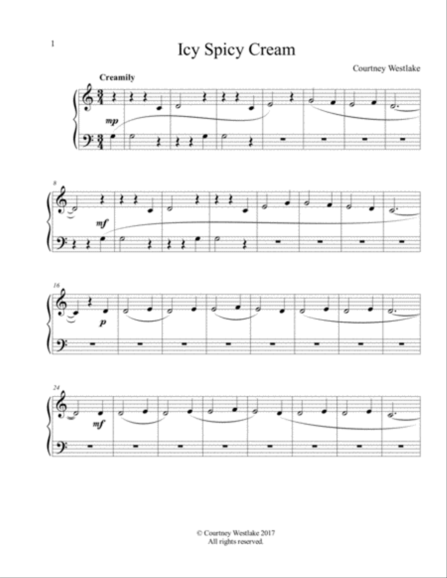 Icy Spicy Cream Icy Spicy Cream Easy Piano scores gallery preview page 1