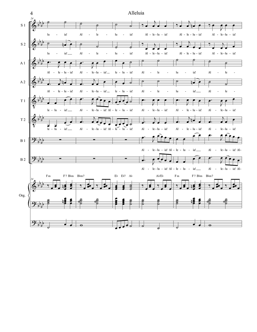 Alleluia Alleluia Divisi scores gallery preview page 4