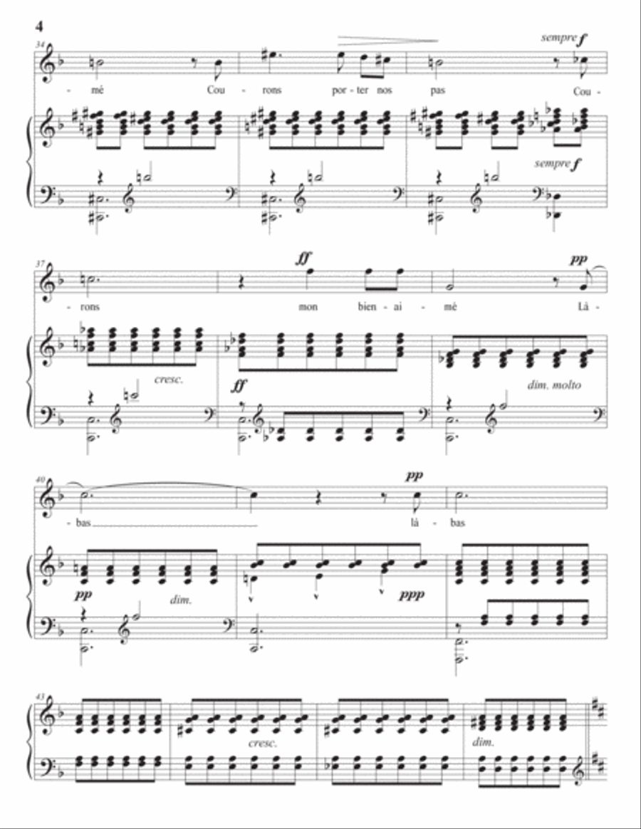 DUPARC: Romance de Mignon (transposed to D major) Voice scores gallery preview page 5