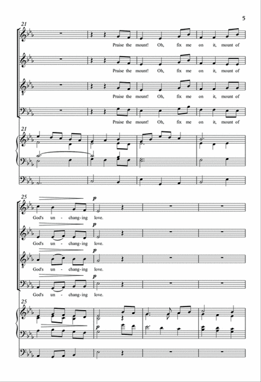Come Thou Fount of Every Blessing 4-Part scores gallery preview page 4