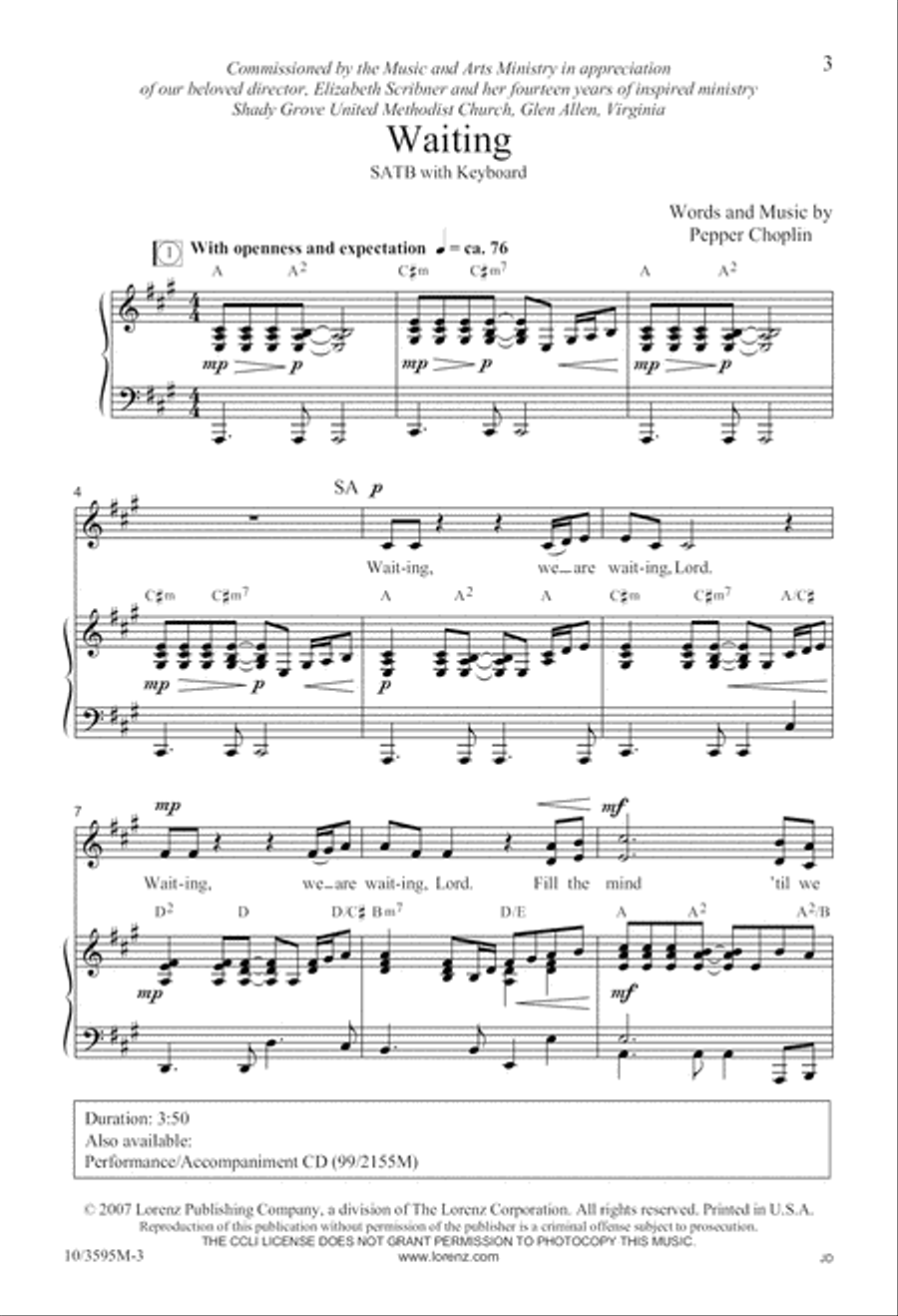 Waiting 4-Part scores gallery preview page 4