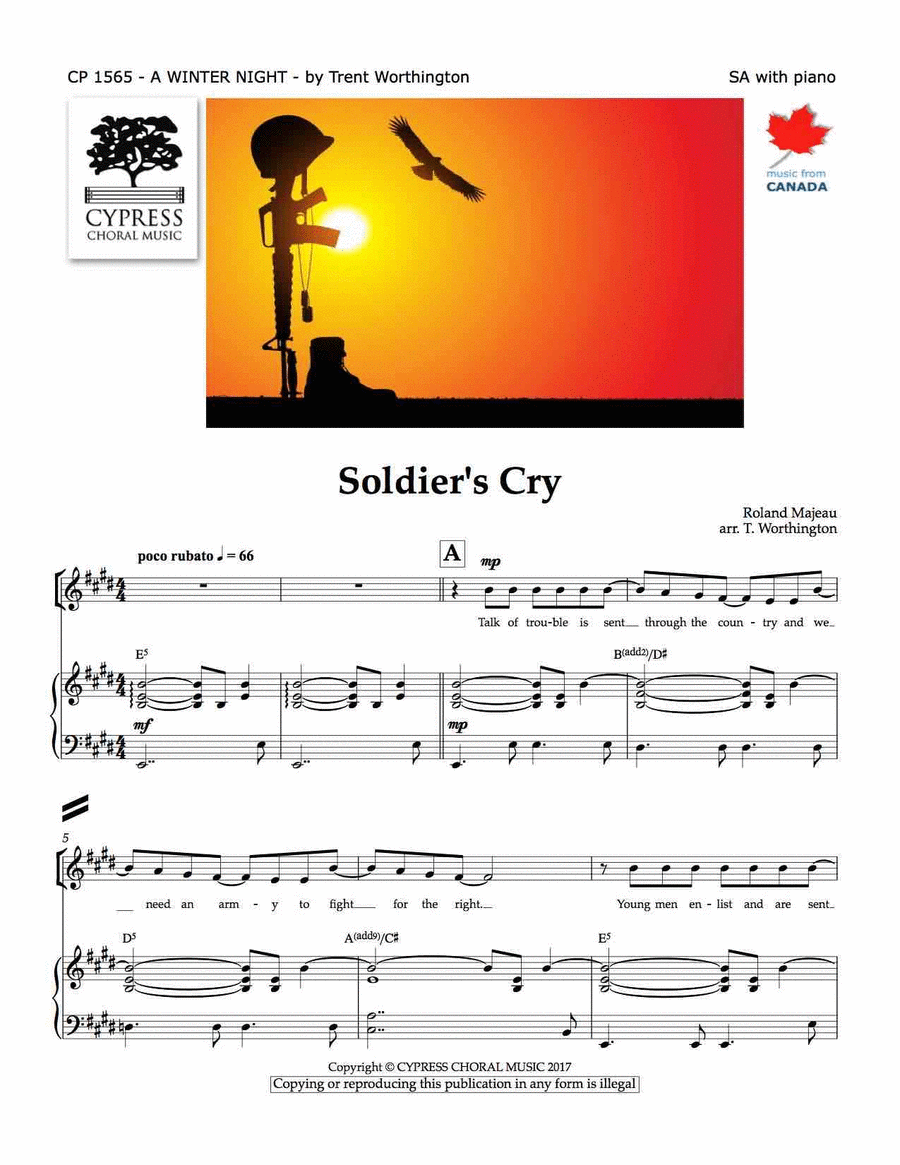 Soldier's Cry SA scores gallery preview page 1