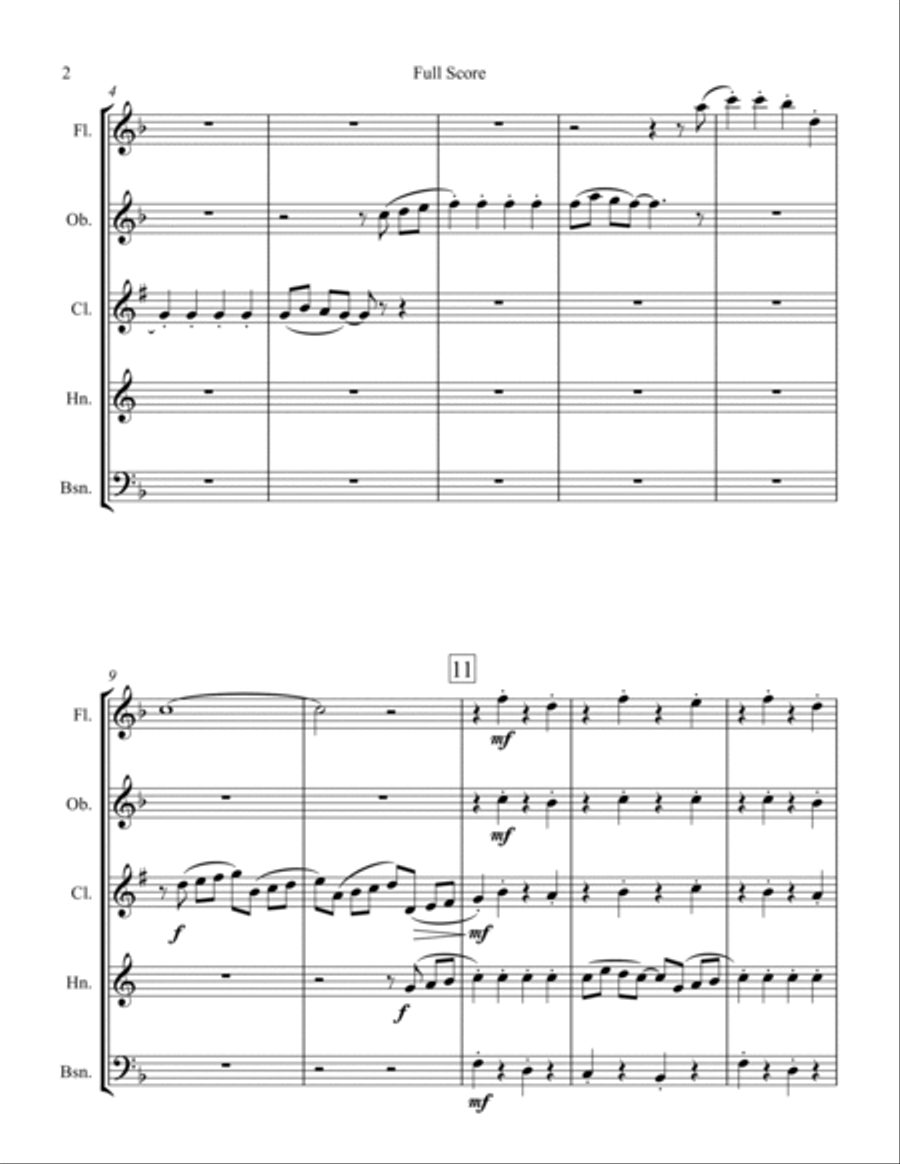 I'm Gonna Wash That Man Right Outa My Hair Woodwind Quintet scores gallery preview page 2