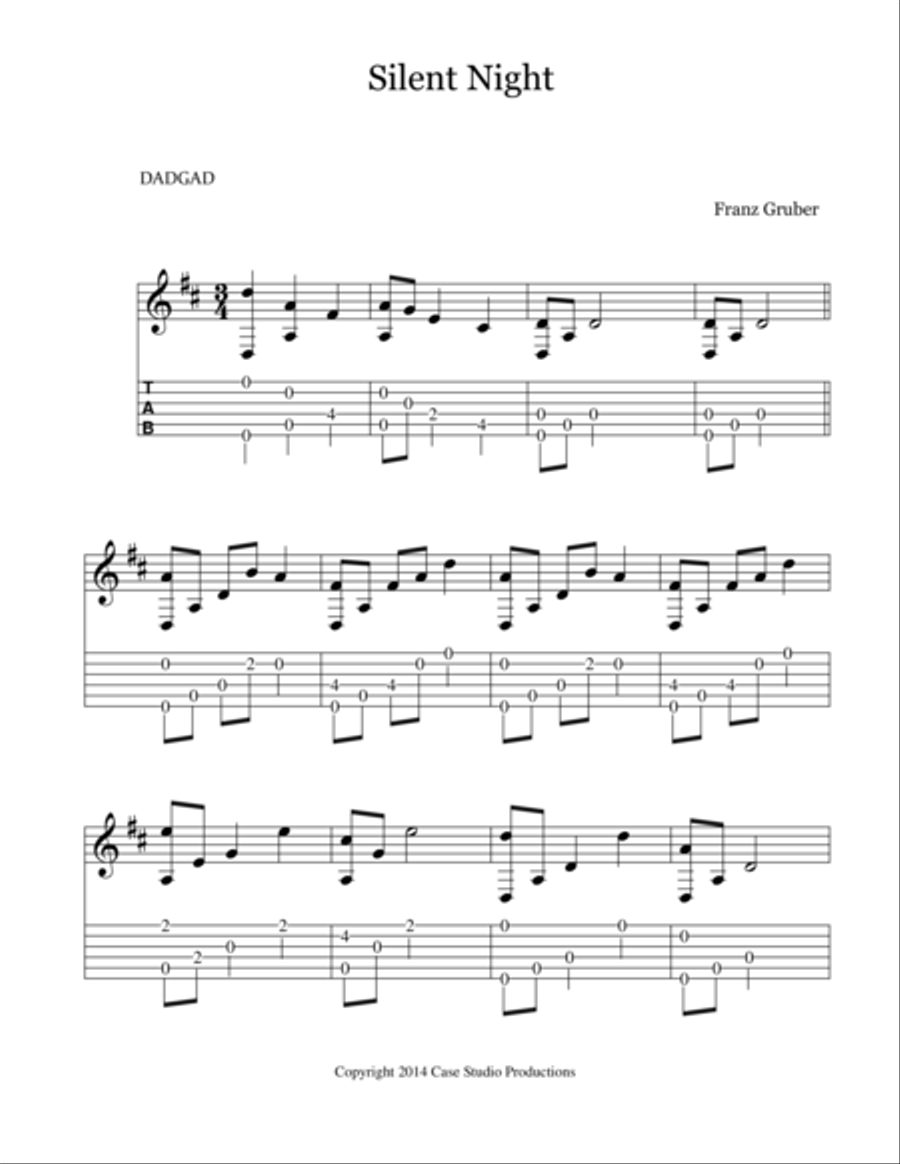 Silent Night Silent Night Classical Guitar scores gallery preview page 1