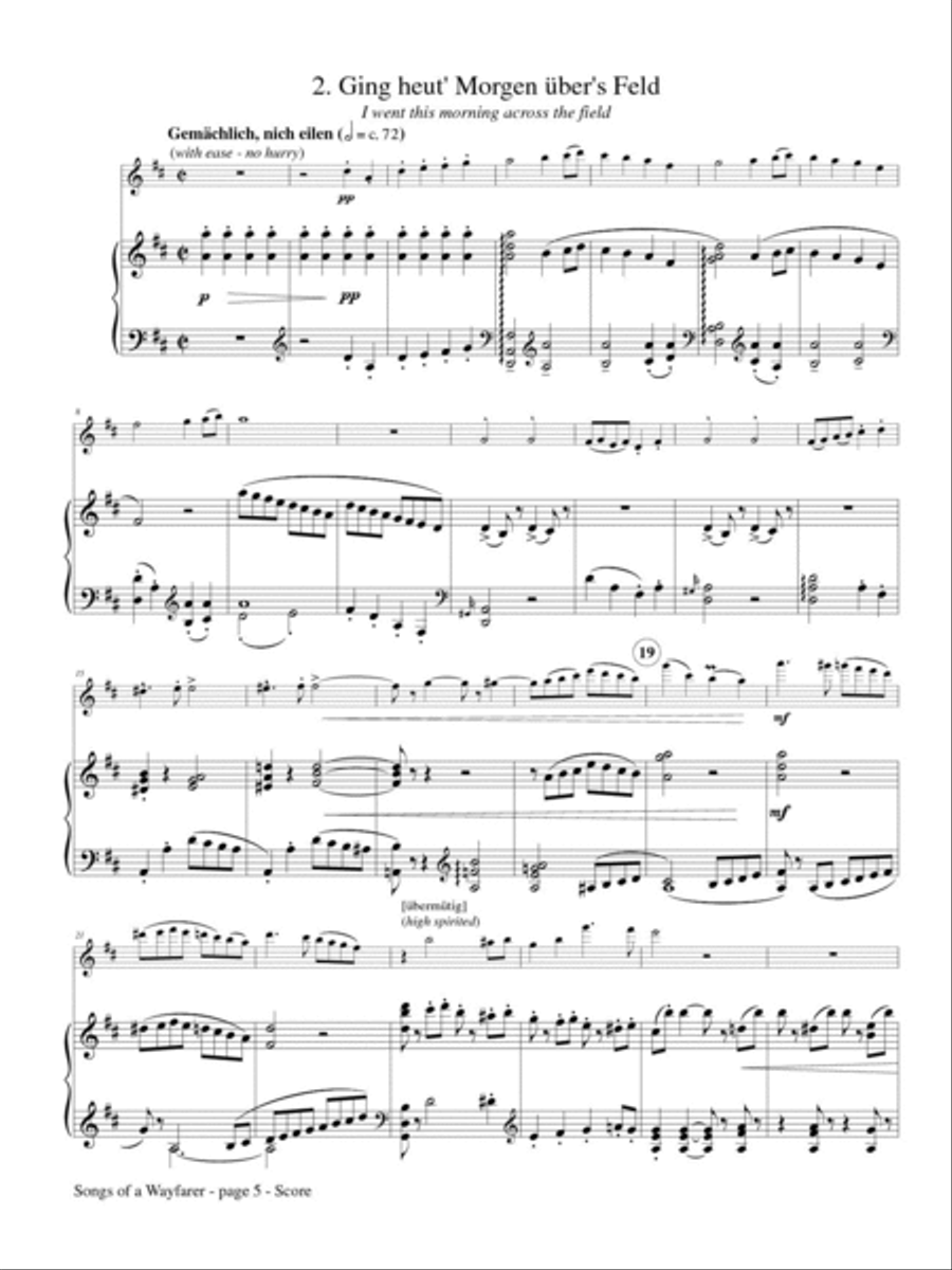 Songs of a Wayfarer for Flute and Piano Flute Solo scores gallery preview page 3