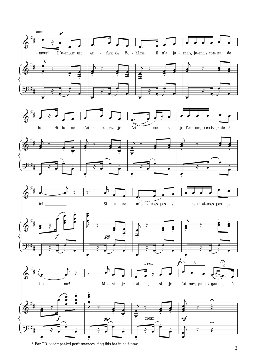 Habanera (from Carmen) Voice scores gallery preview page 3
