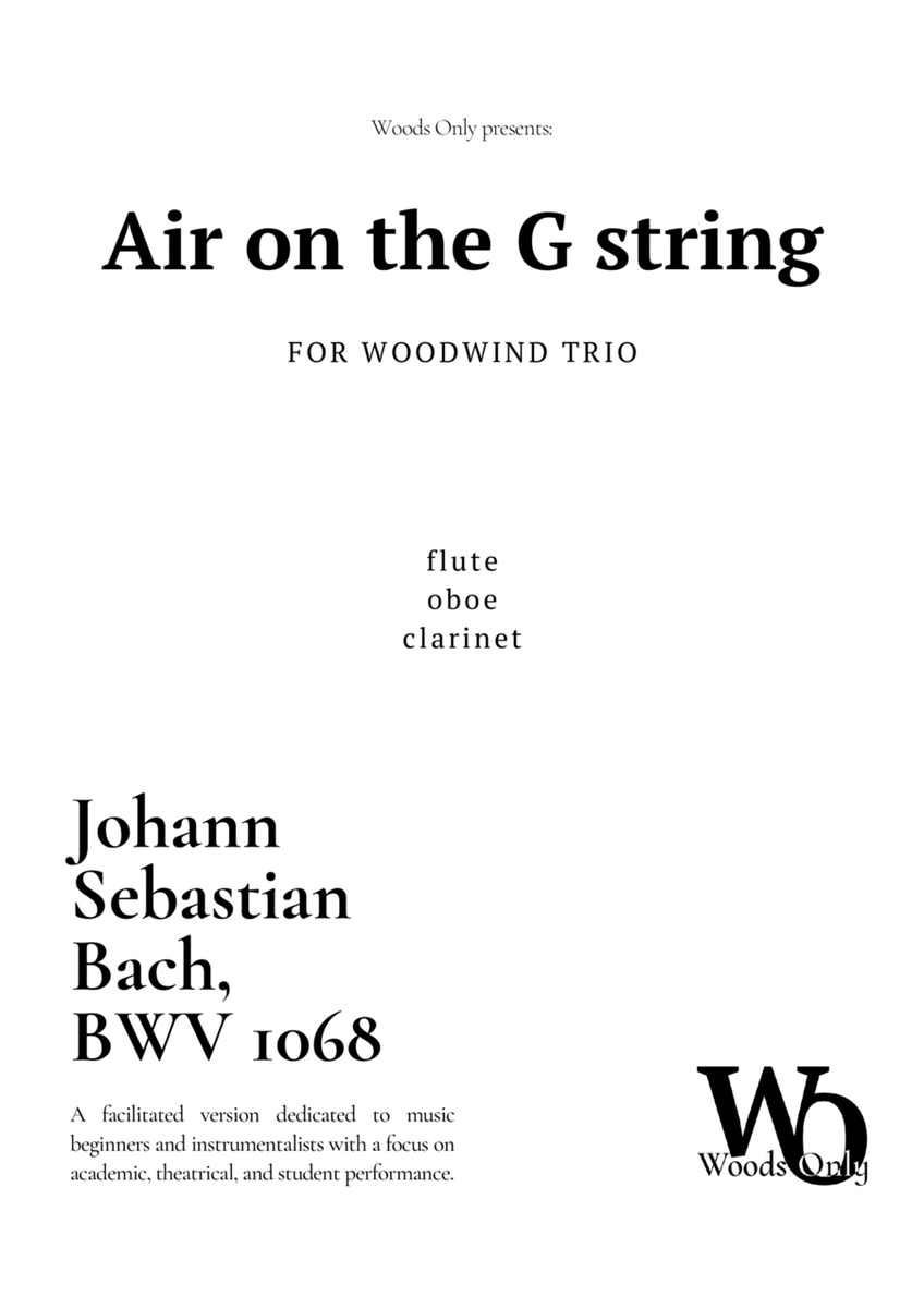 Air on the G String by Bach for Woodwind Trio image number null