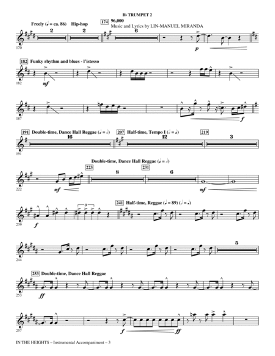 In The Heights (Choral Medley) (arr. Mac Huff) - Trumpet 2 Choir scores gallery preview page 3