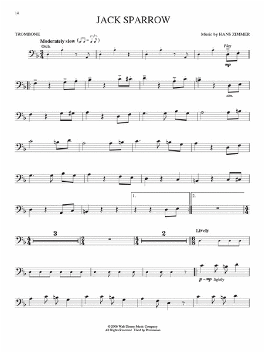 Pirates of the Caribbean (Trombone) image number null