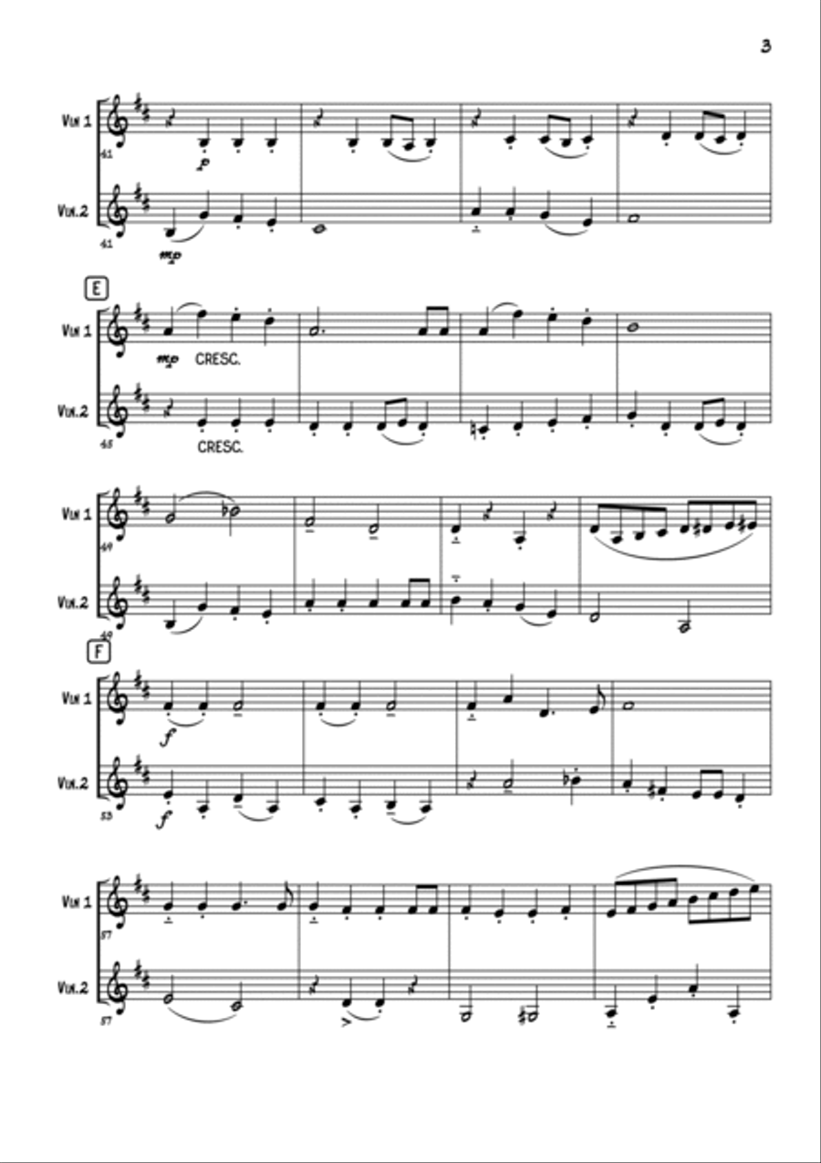 Jingle Bells String Duet scores gallery preview page 3