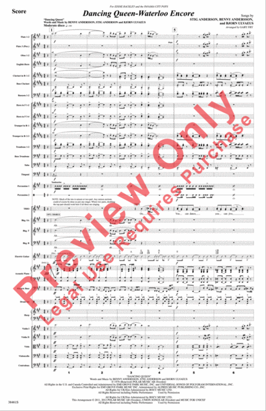 Mamma Mia! Medley Full Orchestra scores gallery preview page 51