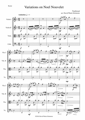 Variations on Noel Nouvelet for string quartet