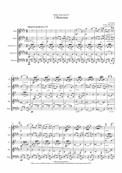Fauré: Dolly Suite Op.56 Complete - wind quintet image number null