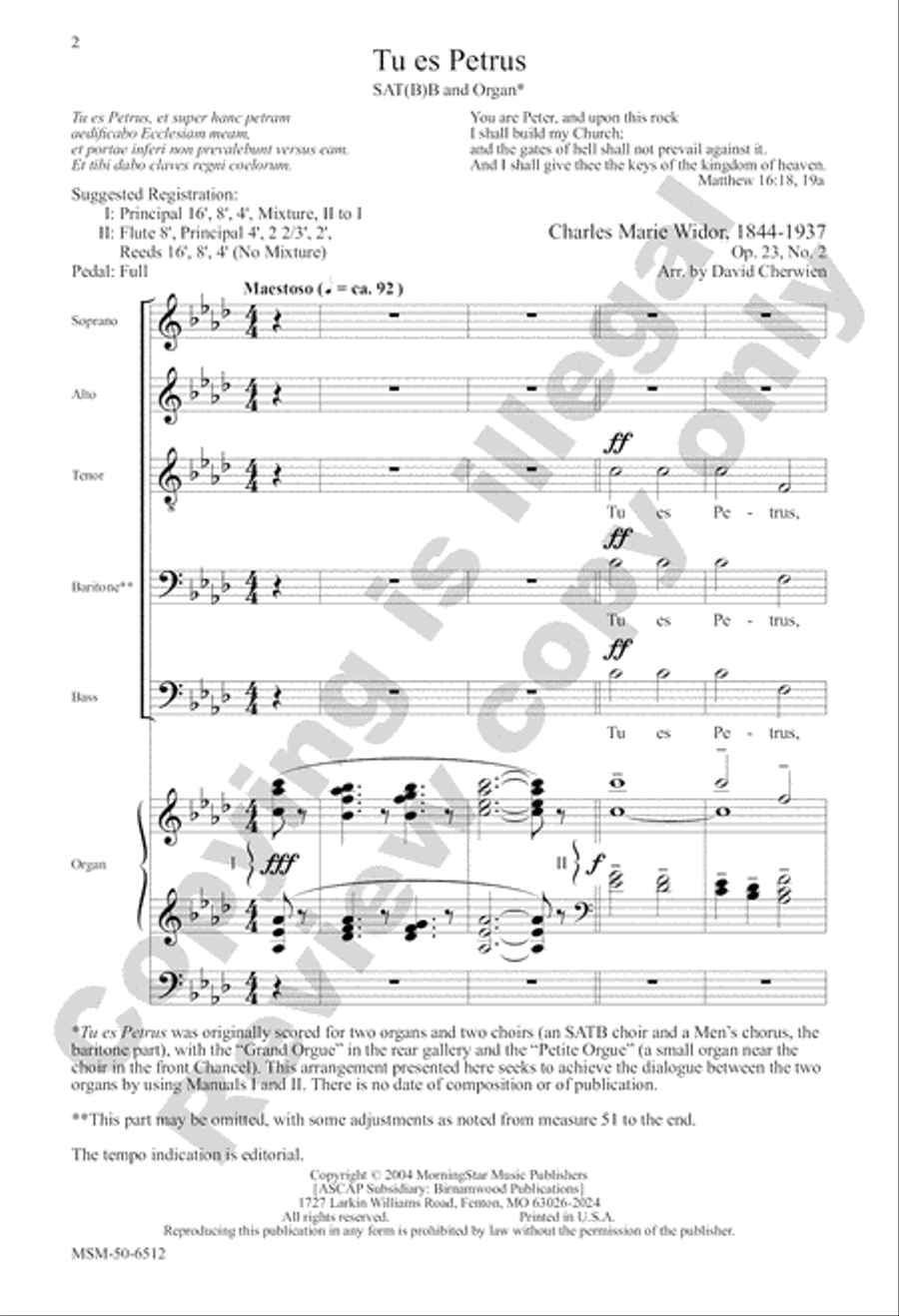 Tu es Petrus Tu es Petrus SAT scores gallery preview page 2