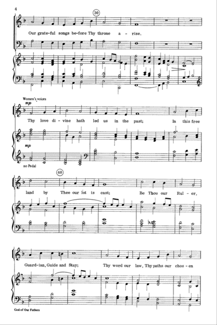God of Our Fathers 4-Part scores gallery preview page 4