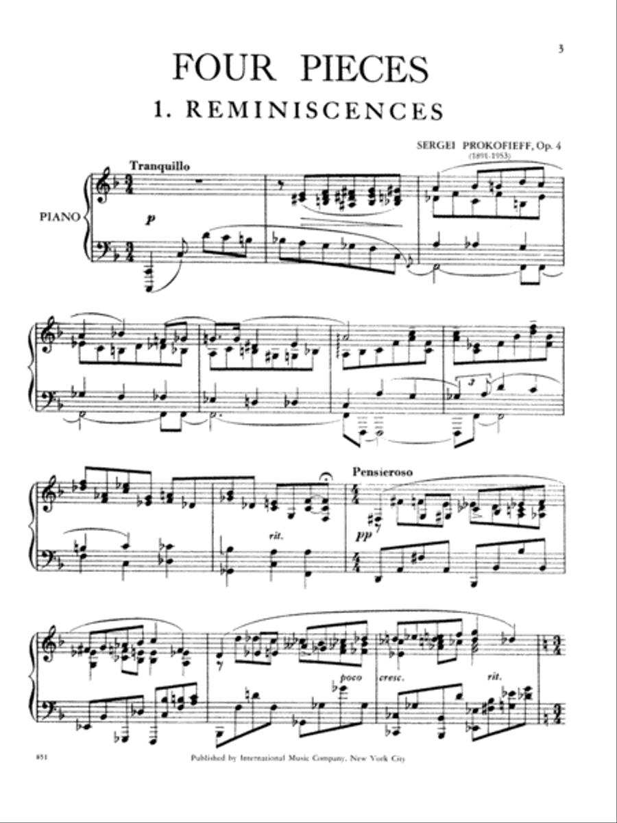 Four Pieces, Opus 4 Piano Solo scores gallery preview page 2