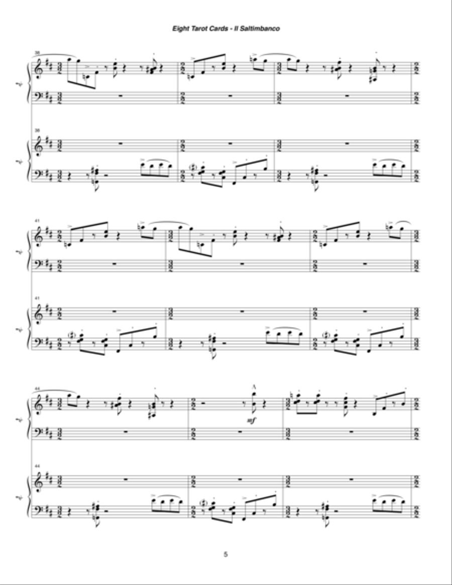 Eight Tarot Cards for Madam Rubio ... La Ruota della Fortuna (1997) for two marimbas Small Ensemble scores gallery preview page 5