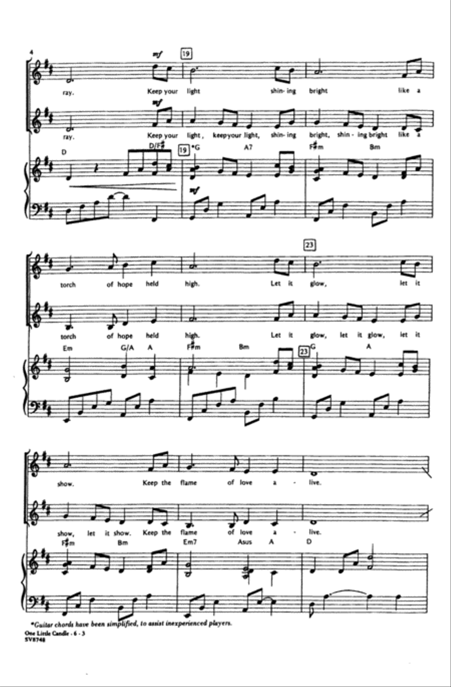One Little Candle Choir scores gallery preview page 3