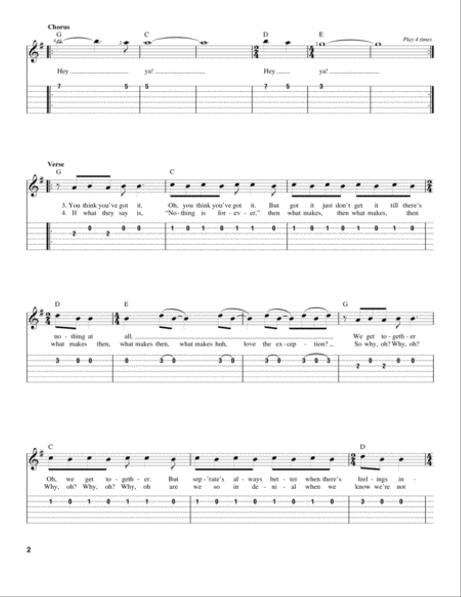Hey Ya! Acoustic Guitar scores gallery preview page 2