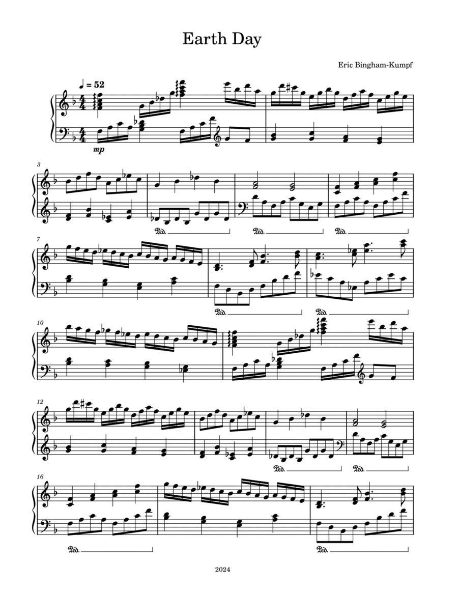 Earth Day Piano Solo scores gallery preview page 1