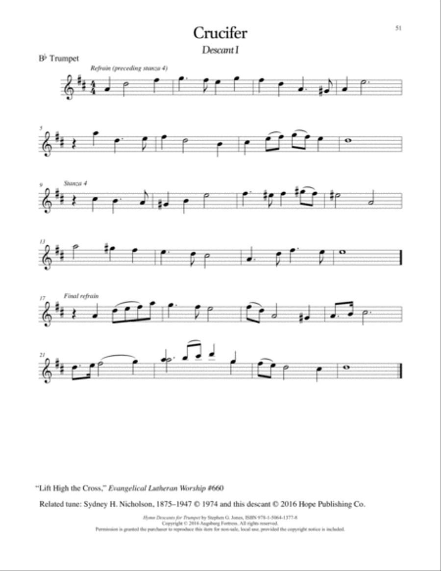 Hymn Descants for Trumpet C Trumpet scores gallery preview page 52