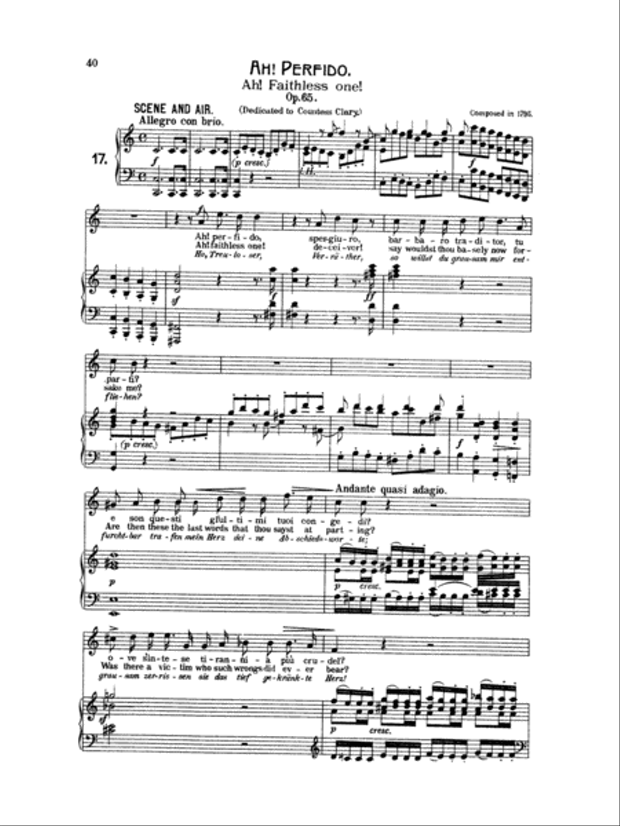Beethoven: Songs (Complete)-- 66 songs, mostly for Medium Voice (German/English) Medium Voice scores gallery preview page 1