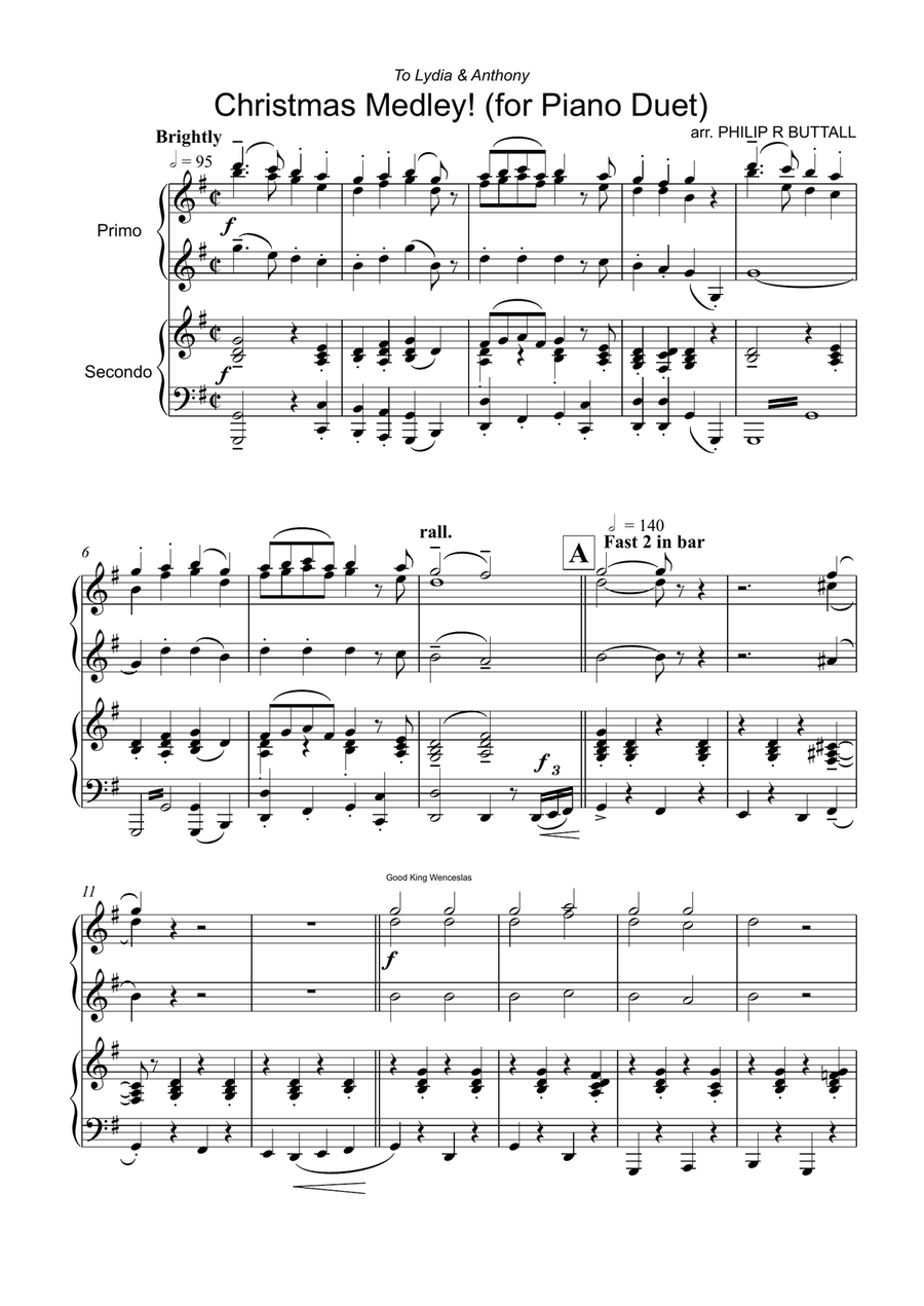 Christmas Medley (Piano Duet - Four Hands) Piano Duet scores gallery preview page 2