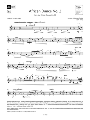 African Dance No. 2 (Grade 8, B2, from the ABRSM Violin Syllabus from 2024)