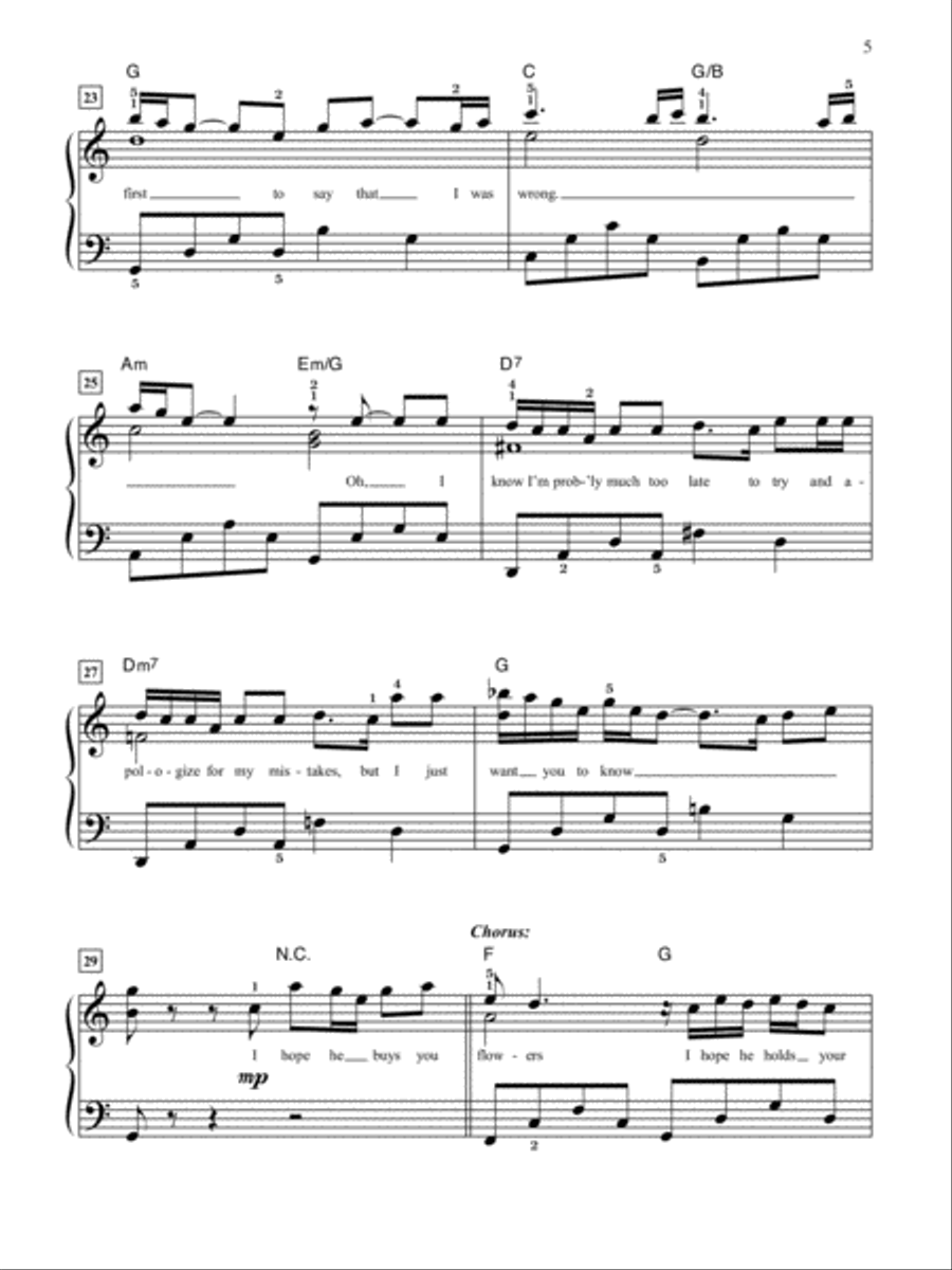 When I Was Your Man Small Ensemble scores gallery preview page 5