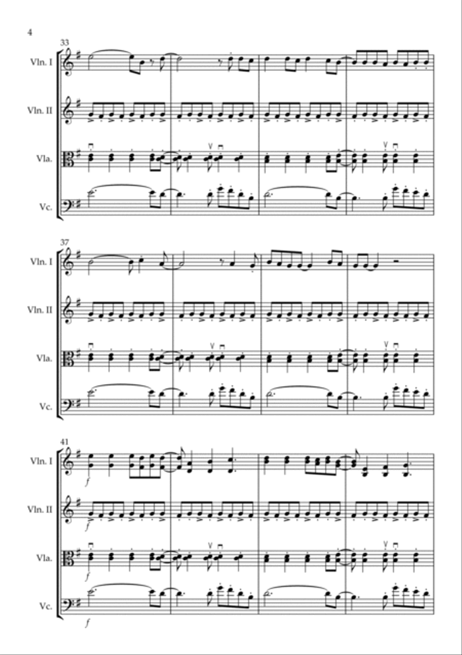Viva La Vida String Quartet scores gallery preview page 4