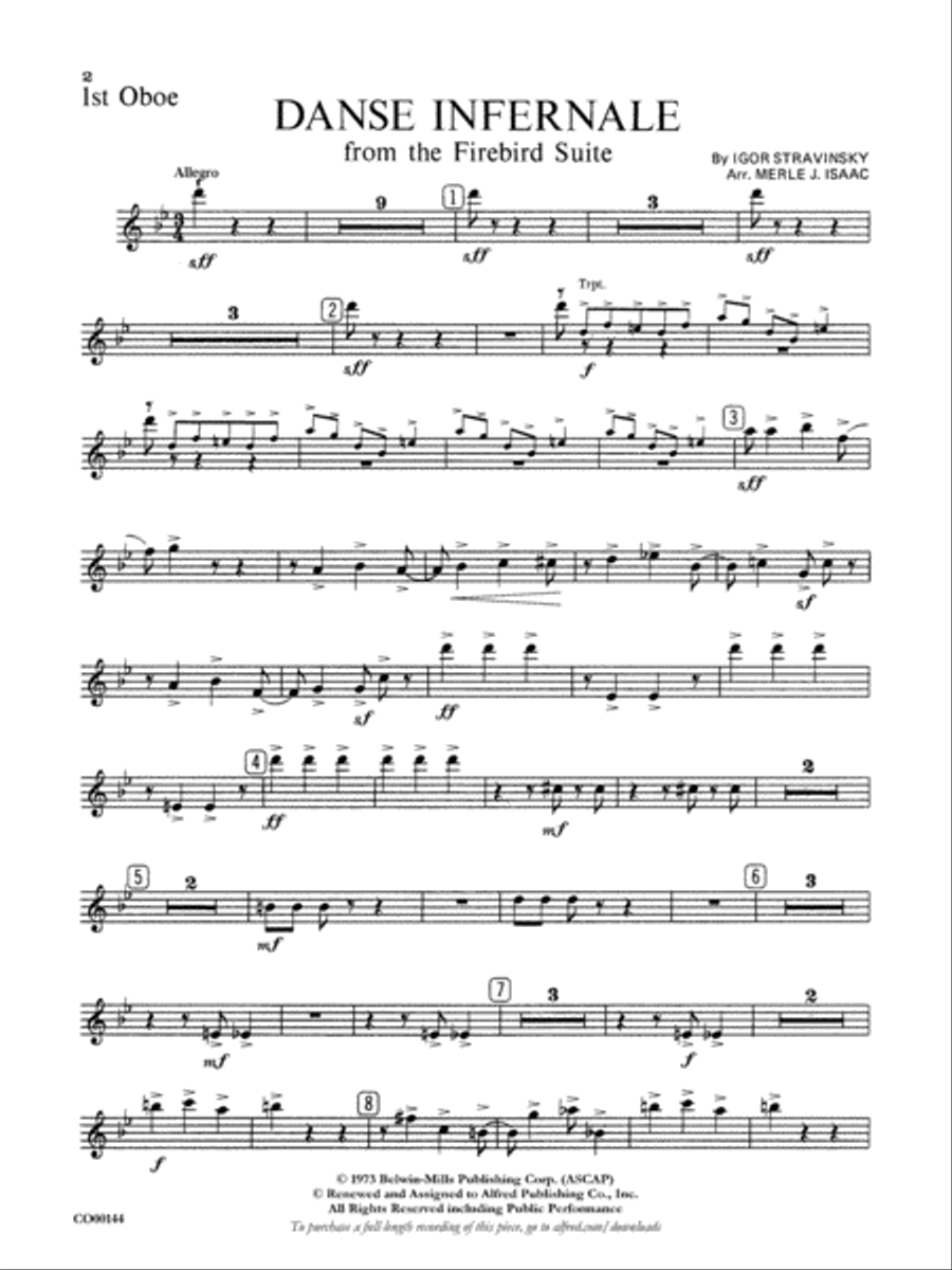 Danse Infernale: Oboe Full Orchestra scores gallery preview page 1