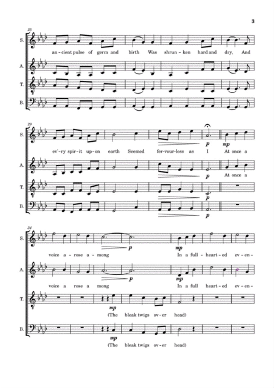 The Darkling Thrush 4-Part scores gallery preview page 3