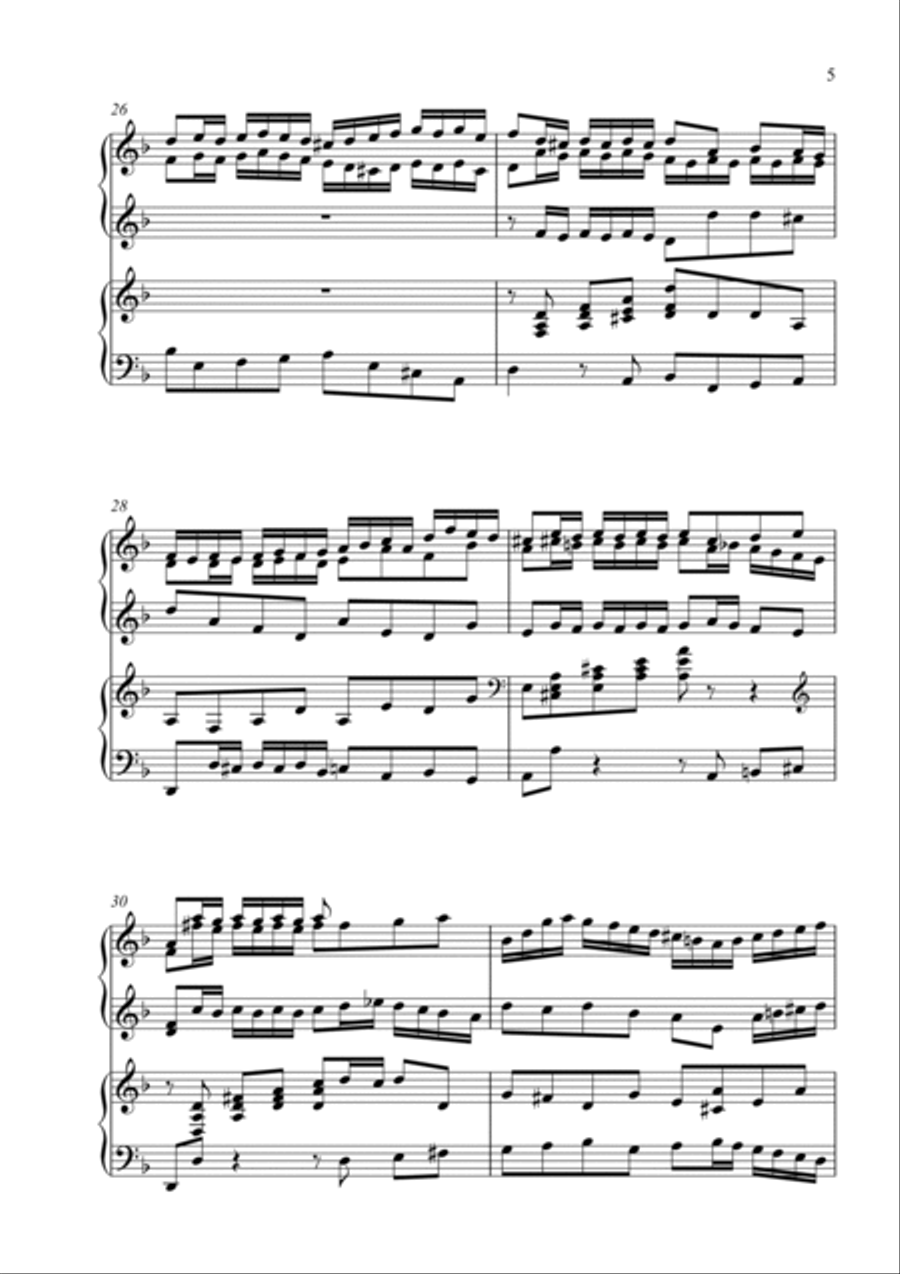 Brandenburg Concerto No. 1 in F Major, BWV 1046 by J.S. Bach (Organ Duet) Organ Solo scores gallery preview page 5