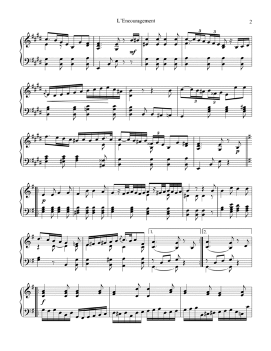 L'Encouragement Op. 34 for piano solo Piano Solo scores gallery preview page 3