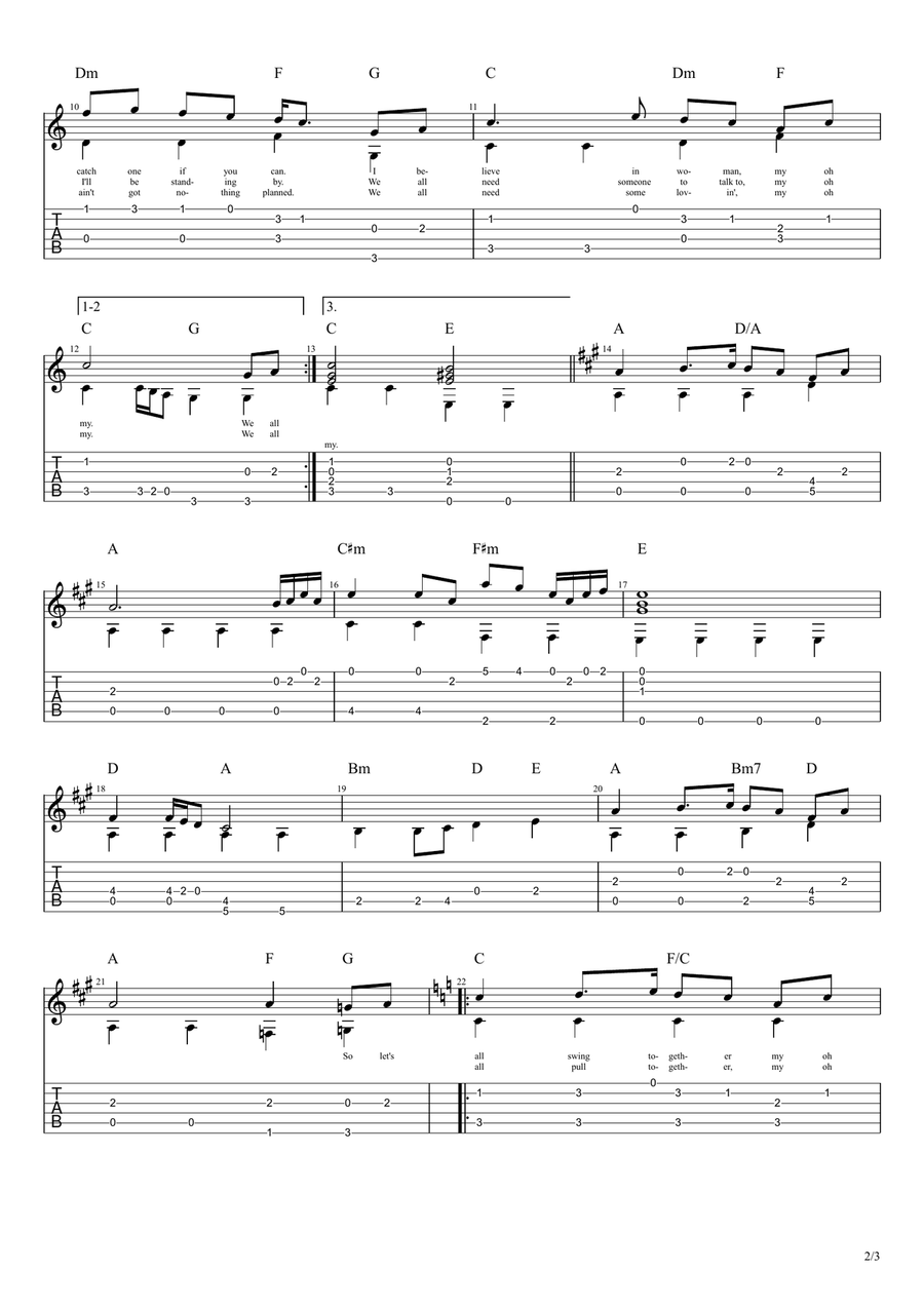 My Oh My Guitar Tablature scores gallery preview page 3